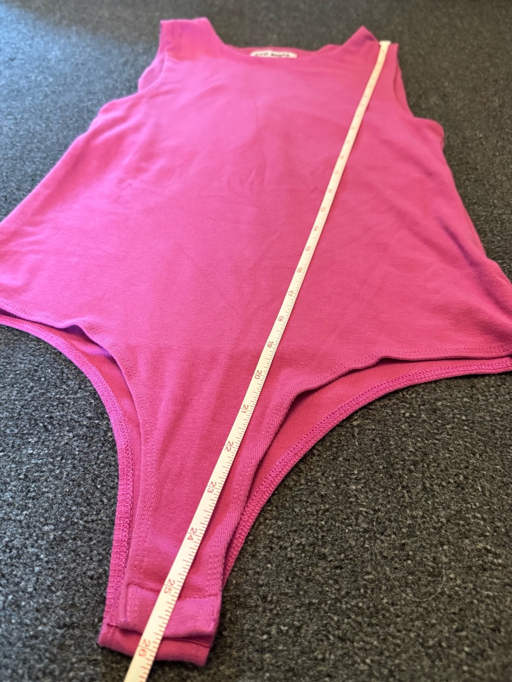Steve Madden Hot Pink Sleeveless Bodysuit | Crewneck Thong Bottom Tank Top Sz M - Picture 5 of 7
